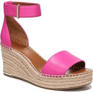 Franco Sarto | size 9 | pink espadrille wedge